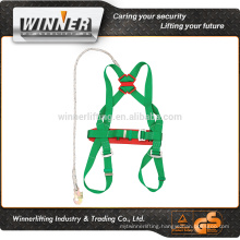 Green Cheap Full Body Harness with Lanyard